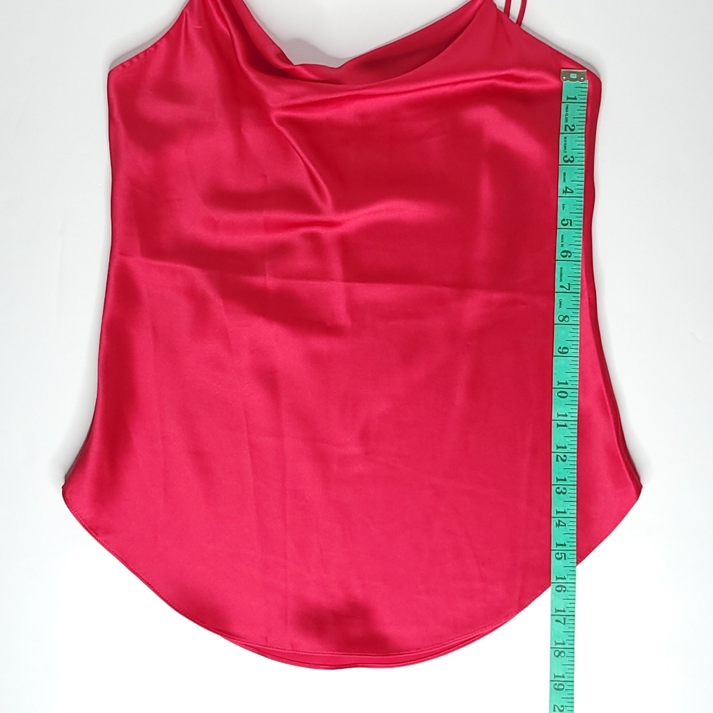 Cinq a Sept Marta Quiet Luxury Old Money Sexy Silk Cowlneck Cami Red size XS - Picture 14 of 14
